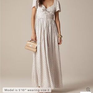 J. Crew Black and White Polka Dot Maxi Dress